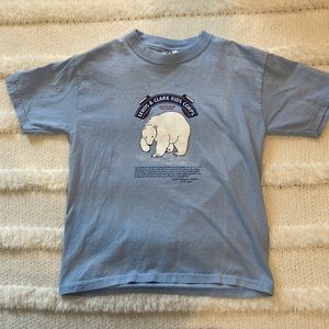 Y2K Jerzees Polar bear short sleeve T-shirt blue youth unisex boys girls size 10